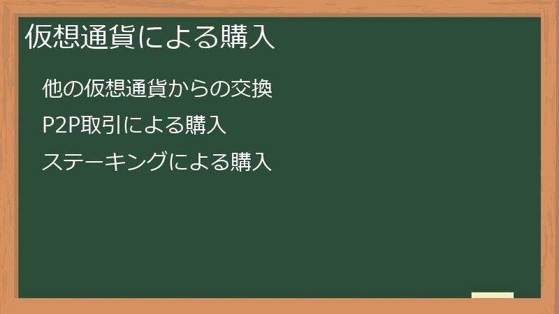 仮想通貨による購入