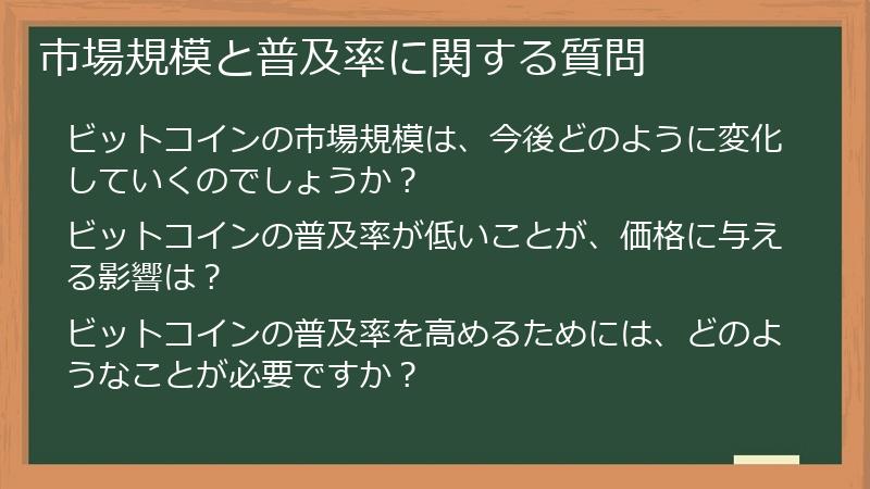 市場規模と普及率に関する質問