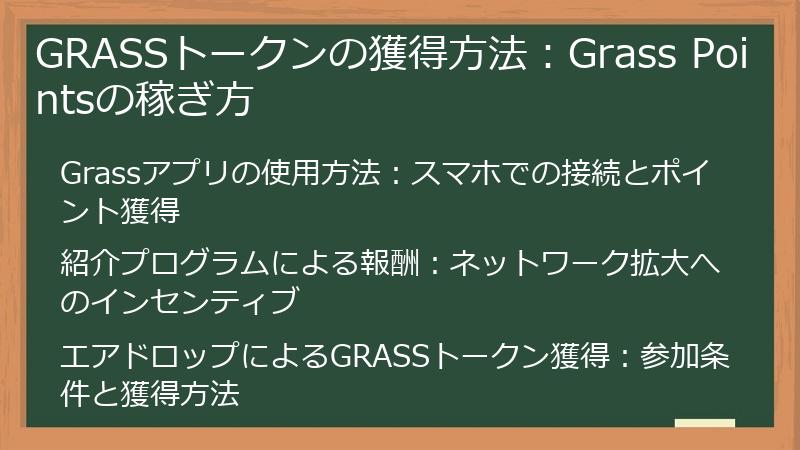 GRASSトークンの獲得方法：Grass Pointsの稼ぎ方