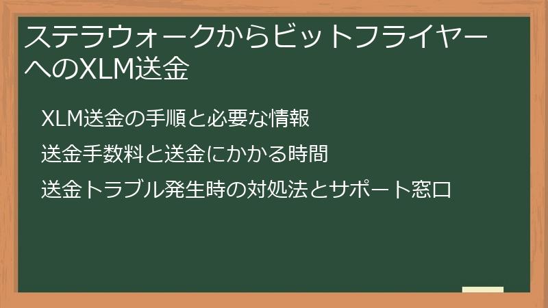 ステラウォークからビットフライヤーへのXLM送金