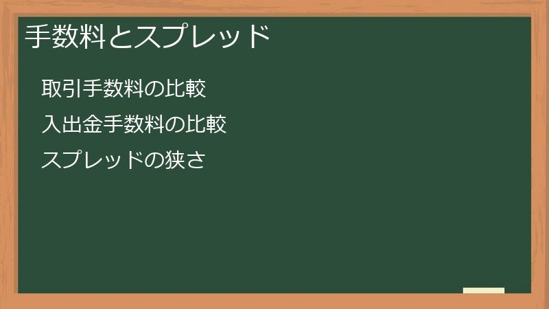 手数料とスプレッド