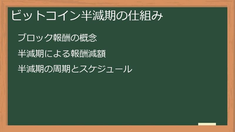 ビットコイン半減期の仕組み