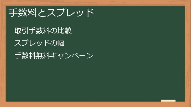 手数料とスプレッド