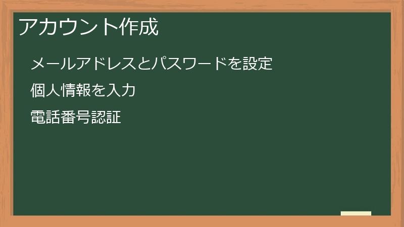 アカウント作成