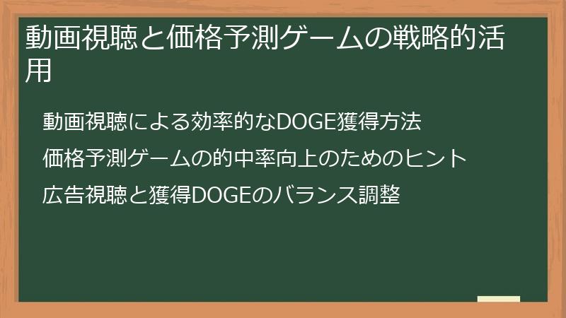 動画視聴と価格予測ゲームの戦略的活用
