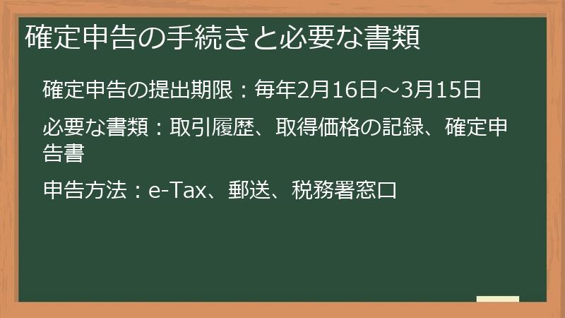 確定申告の手続きと必要な書類