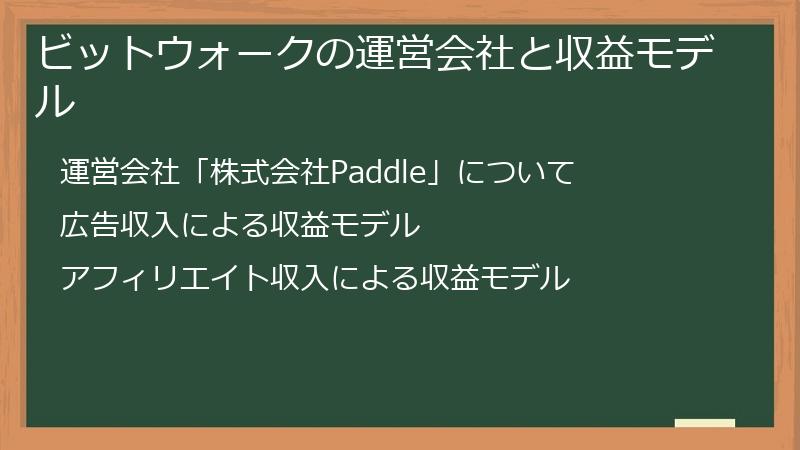 ビットウォークの運営会社と収益モデル