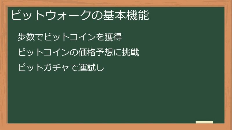 ビットウォークの基本機能