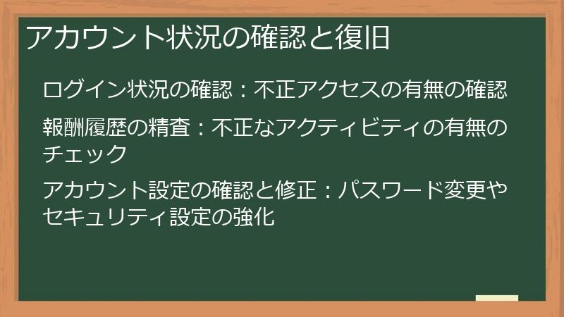 アカウント状況の確認と復旧