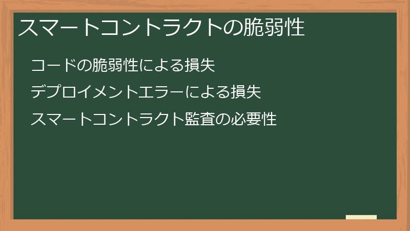 スマートコントラクトの脆弱性