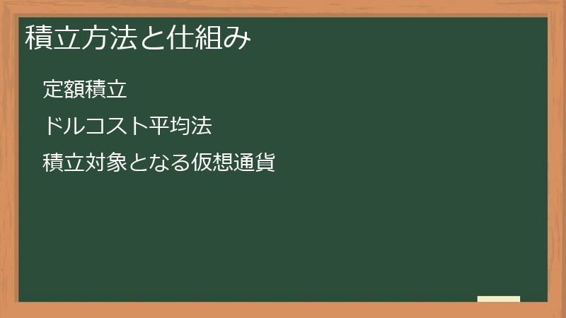 積立方法と仕組み