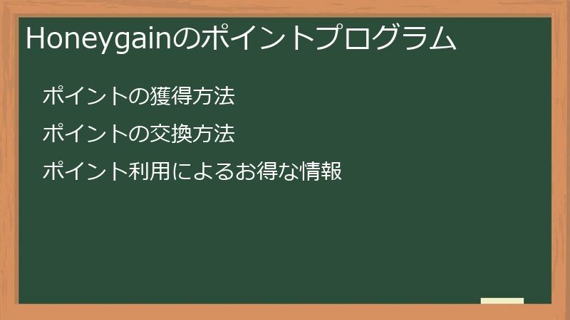 Honeygainのポイントプログラム