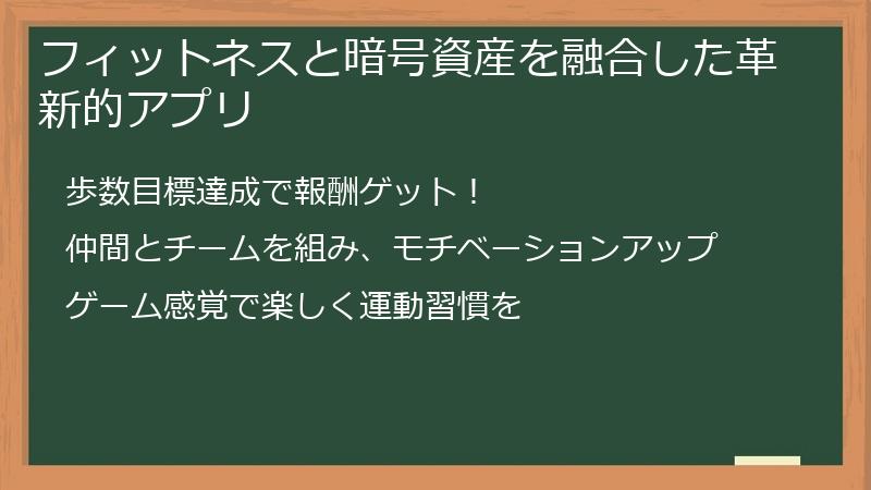 フィットネスと暗号資産を融合した革新的アプリ