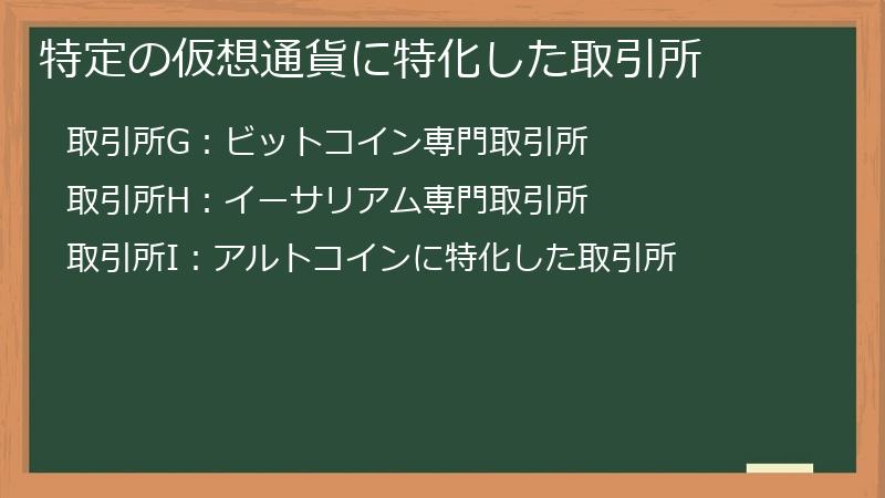 特定の仮想通貨に特化した取引所