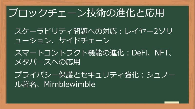 ブロックチェーン技術の進化と応用
