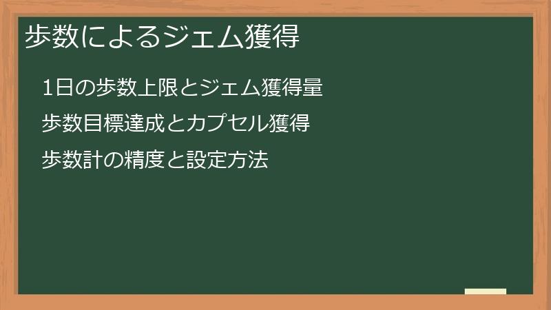 歩数によるジェム獲得