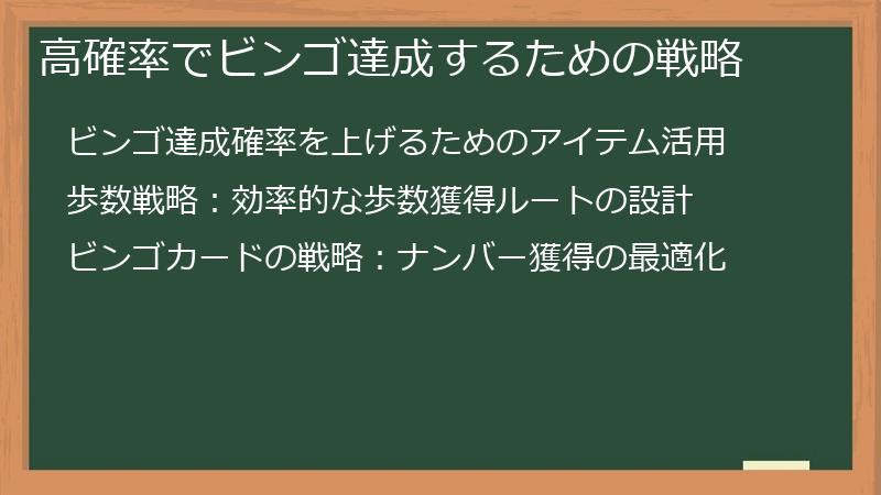 高確率でビンゴ達成するための戦略
