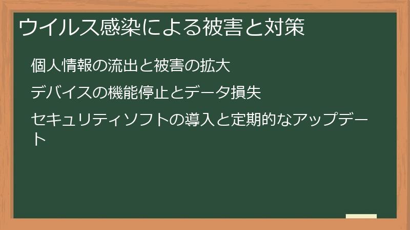ウイルス感染による被害と対策