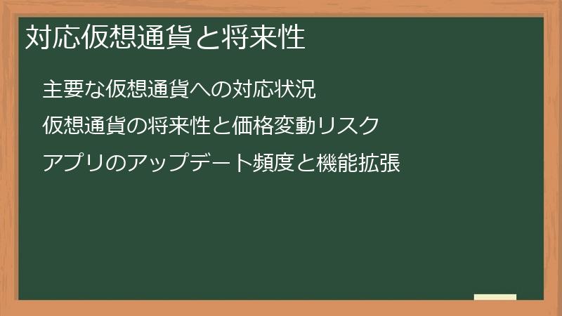 対応仮想通貨と将来性