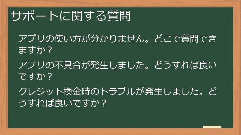 サポートに関する質問