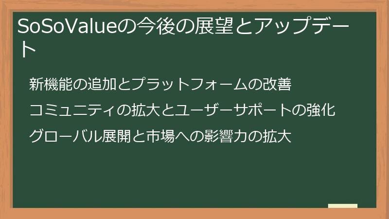 SoSoValueの今後の展望とアップデート