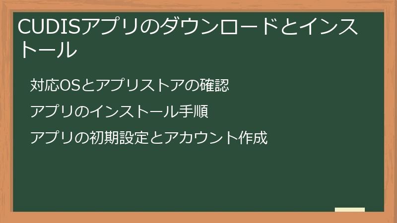CUDISアプリのダウンロードとインストール