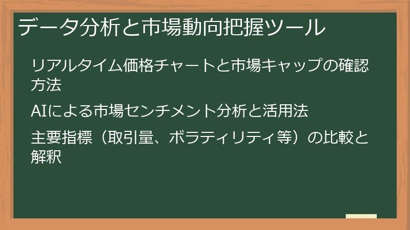 データ分析と市場動向把握ツール