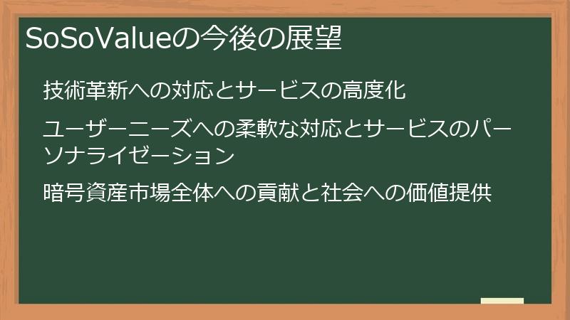 SoSoValueの今後の展望