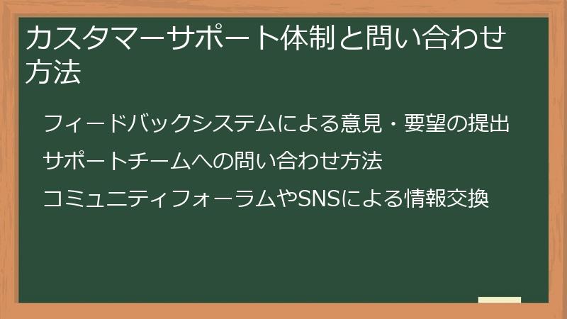 カスタマーサポート体制と問い合わせ方法