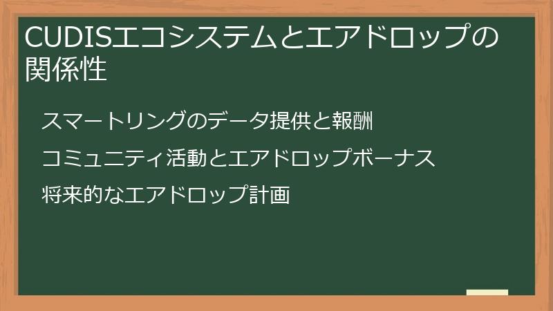 CUDISエコシステムとエアドロップの関係性