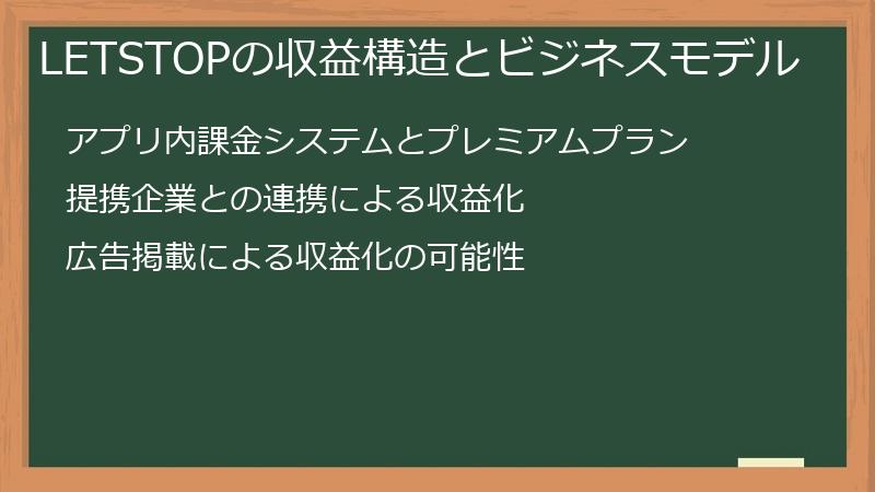 LETSTOPの収益構造とビジネスモデル