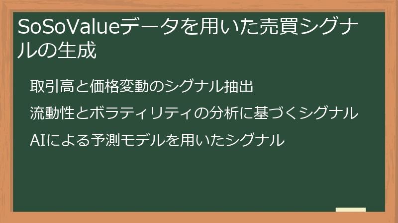 SoSoValueデータを用いた売買シグナルの生成
