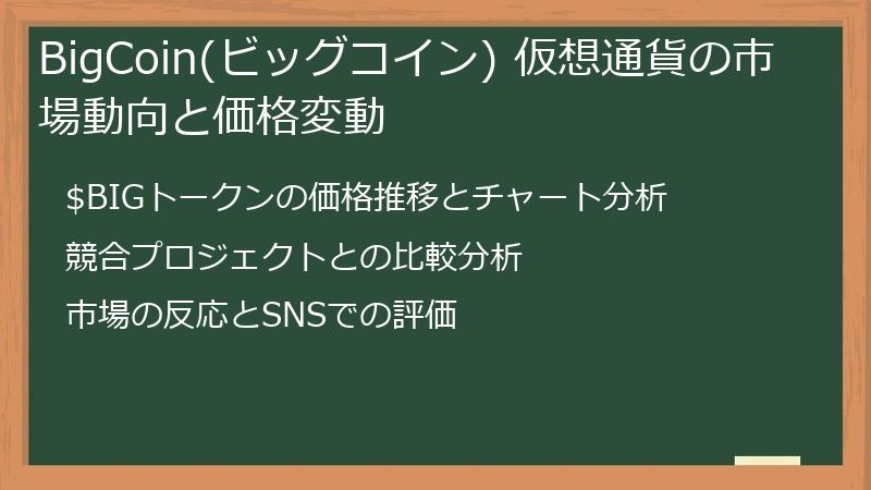 BigCoin(ビッグコイン) 仮想通貨の市場動向と価格変動