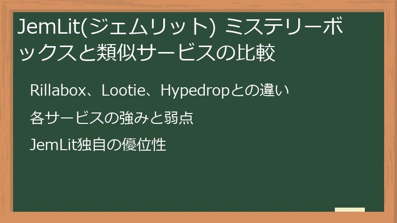 JemLit(ジェムリット) ミステリーボックスと類似サービスの比較