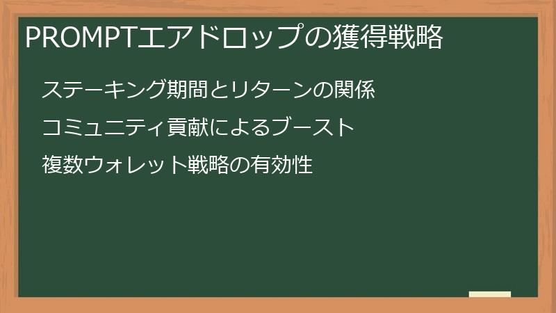 PROMPTエアドロップの獲得戦略