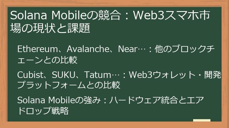 Solana Mobileの競合：Web3スマホ市場の現状と課題