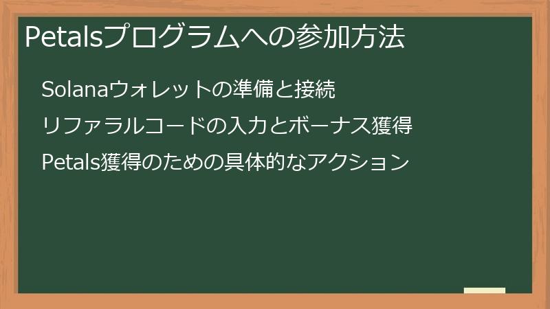 Petalsプログラムへの参加方法