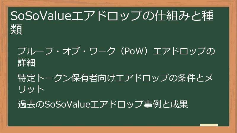 SoSoValueエアドロップの仕組みと種類