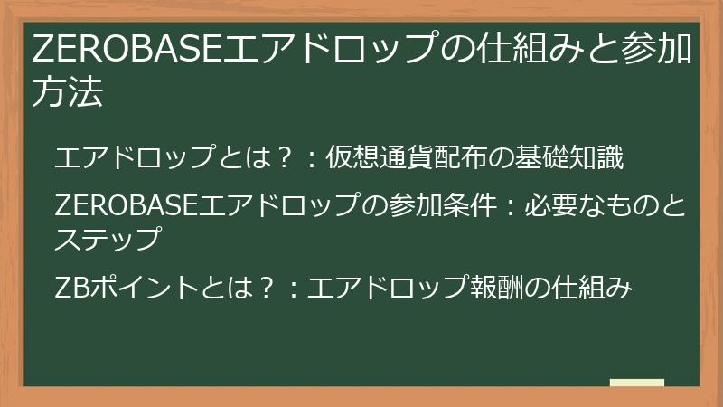 ZEROBASEエアドロップの仕組みと参加方法