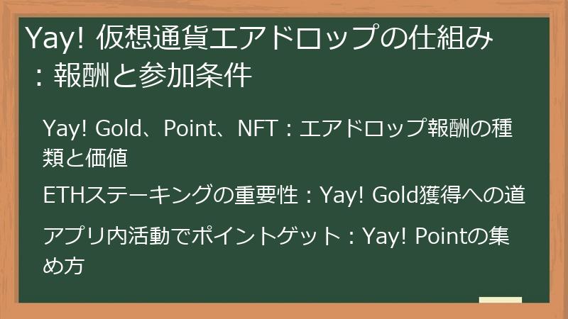 Yay! 仮想通貨エアドロップの仕組み：報酬と参加条件