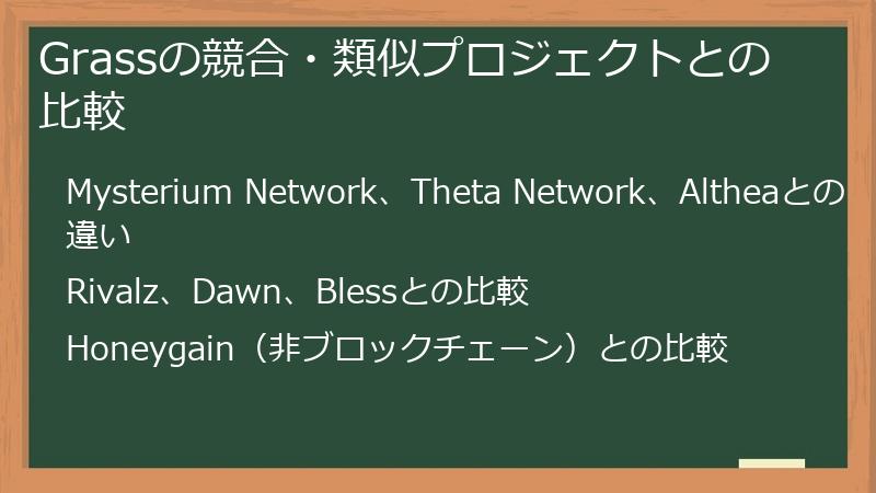 Grassの競合・類似プロジェクトとの比較