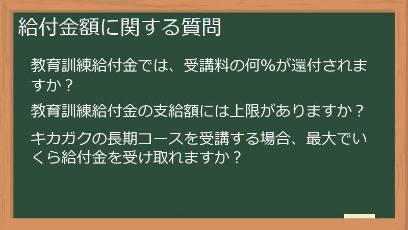 給付金額に関する質問