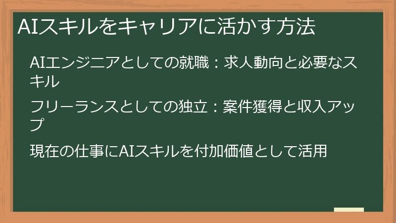 AIスキルをキャリアに活かす方法