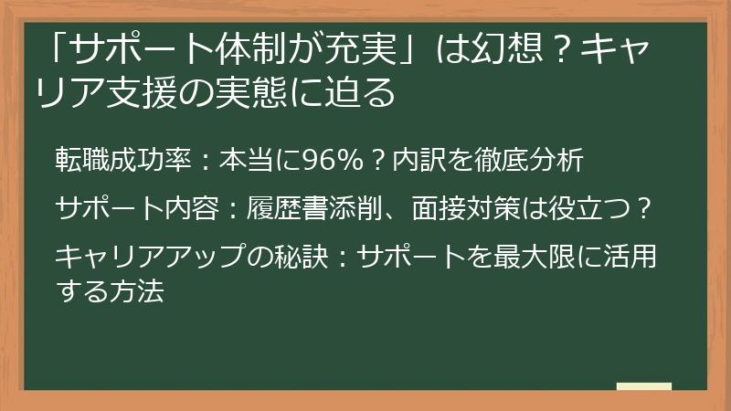 「サポート体制が充実」は幻想？キャリア支援の実態に迫る
