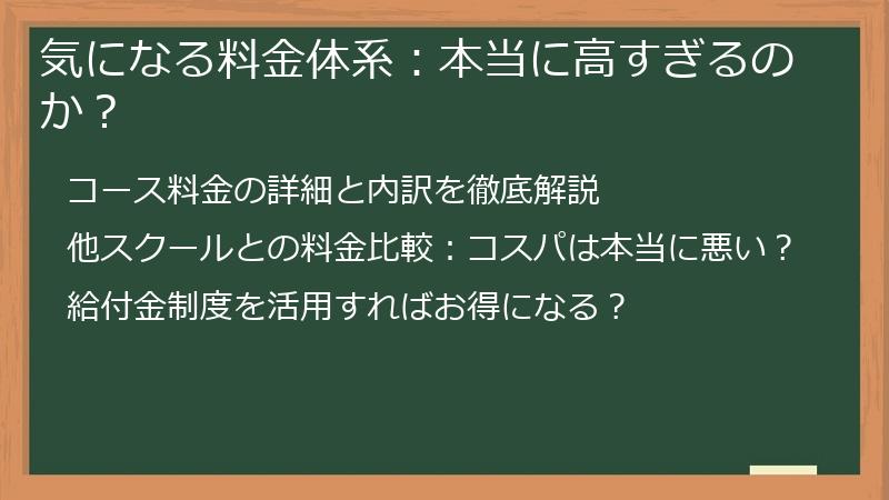 気になる料金体系：本当に高すぎるのか？