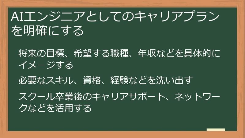 AIエンジニアとしてのキャリアプランを明確にする