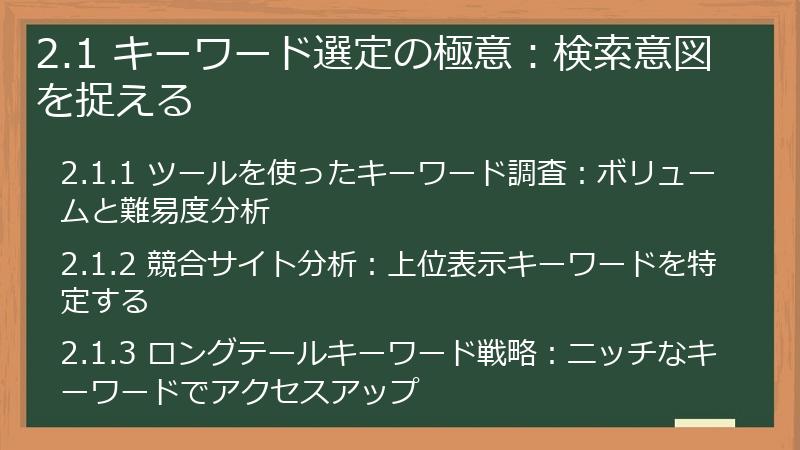 2.1 キーワード選定の極意：検索意図を捉える