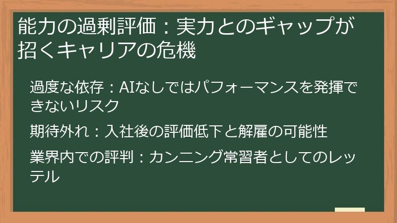 能力の過剰評価：実力とのギャップが招くキャリアの危機
