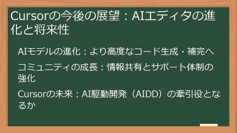 Cursorの今後の展望:AIエディタの進化と将来性