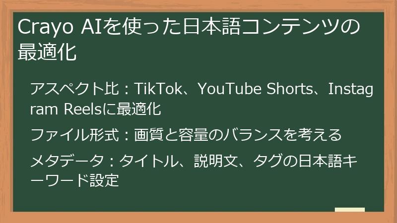 Crayo AIを使った日本語コンテンツの最適化